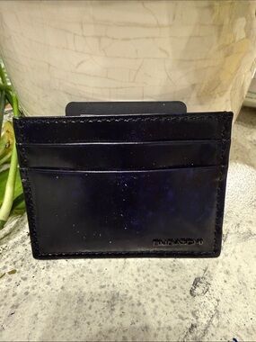 Bugatchi Black Gloss Leather Card Holder